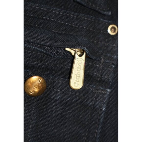 Carhartt Overalls Mens Black R41 BLK Insulated Quilt Lined Workwear Bib 34x30 - Picture 7 of 16